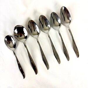 Mar Crest Citation Stainless Atomic Starburst Spoons Sugar Soup 3 Tablespoons